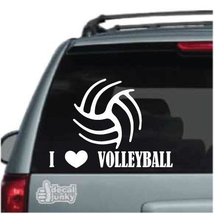 I Love Volleyball Car Decals & Window Stickers Decal Junky