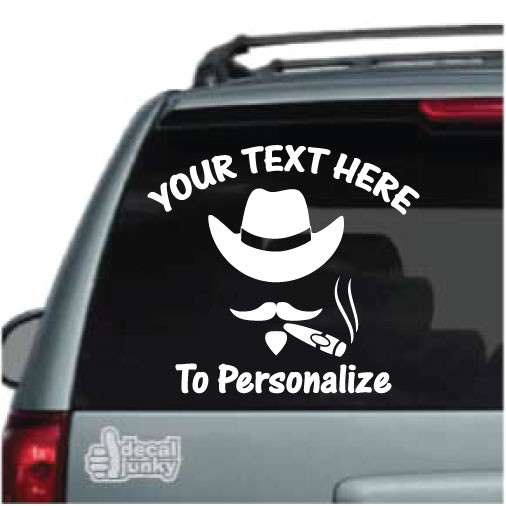 Smoking Cowboy Decals Custom Vinyl Car Stickers | Decal Junky