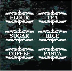 Decorative Food Canister Labels Decals & Stickers Decal Junky