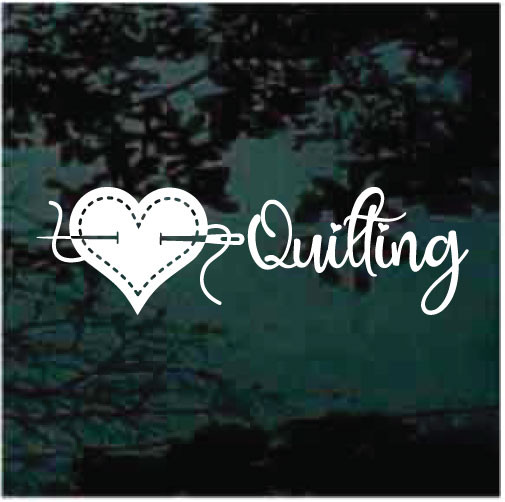 Quilted Heart Quilting Car Decals & Stickers Decal Junky
