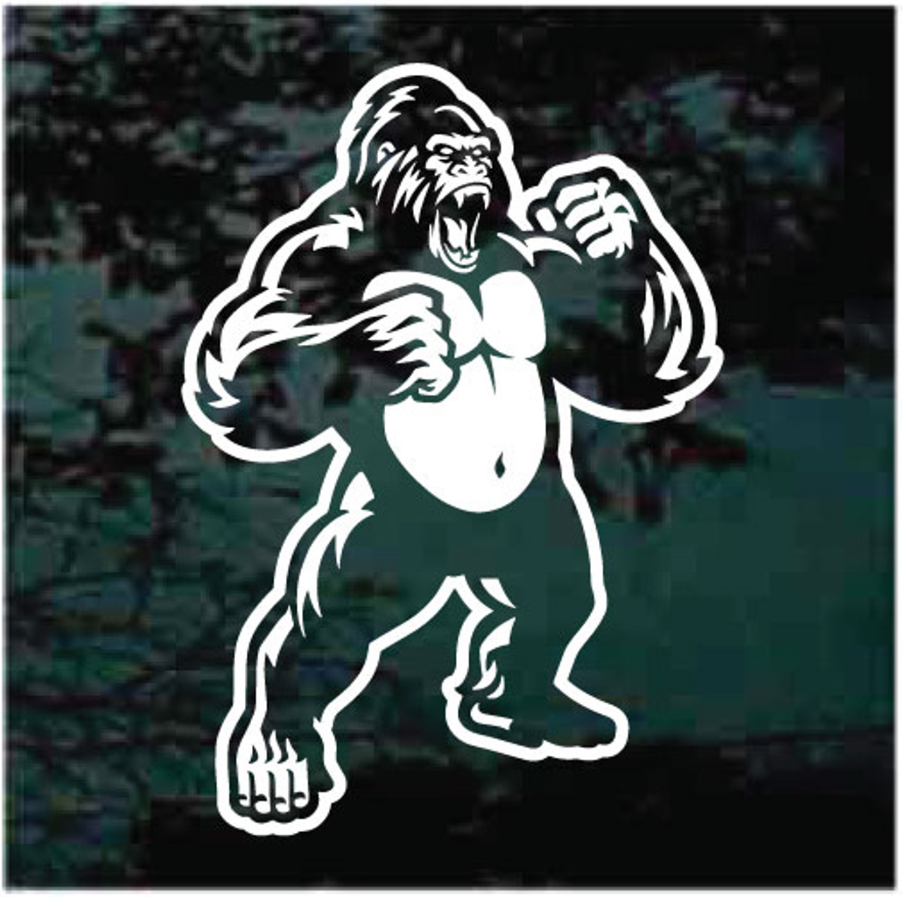 Gorilla Cutting Board, Engraved Style Drawing of Old Monkey