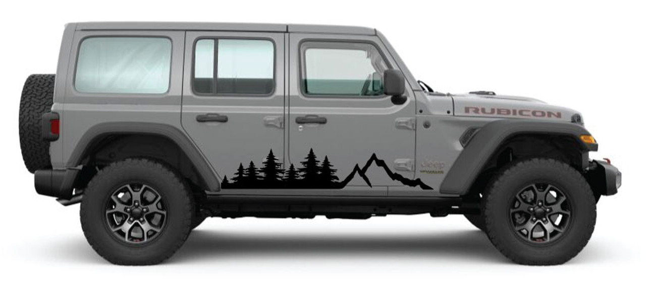 Mountain Trees Automotive Side Graphics Decals | Decal Junky