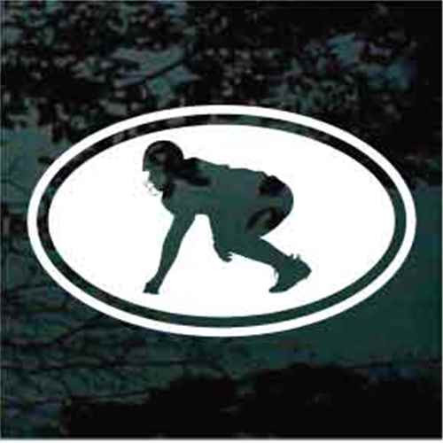 Football Player Oval Car Decals & Window Stickers Decal Junky