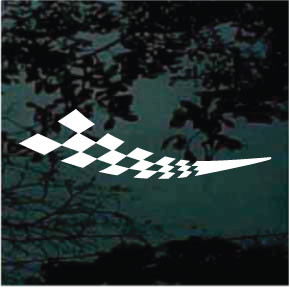 Curved Racing Flag Graphic Car Decals & Stickers | Decal Junky