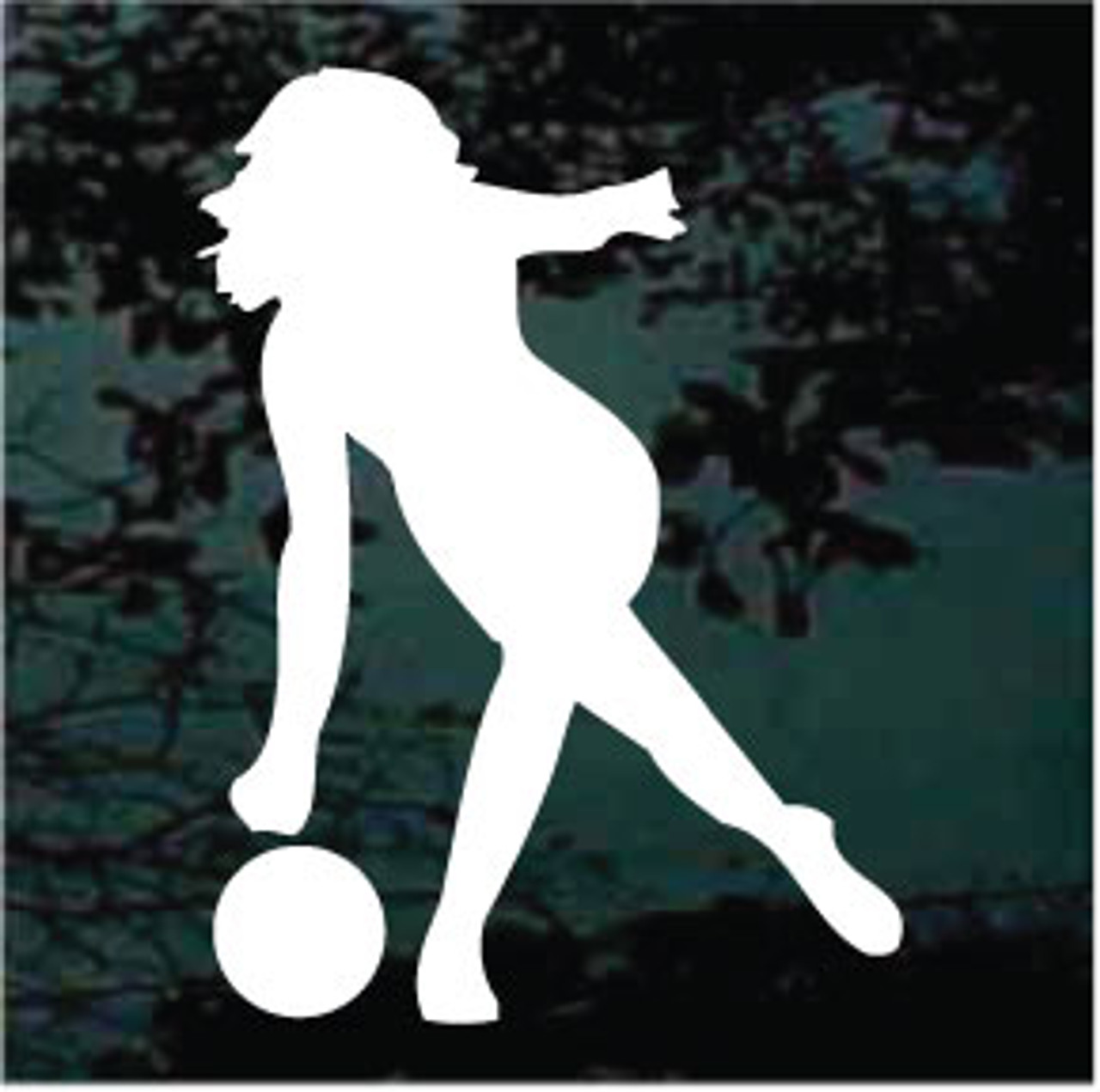 Download Woman Bowling Silhouette Car Window Decals | Decal Junky