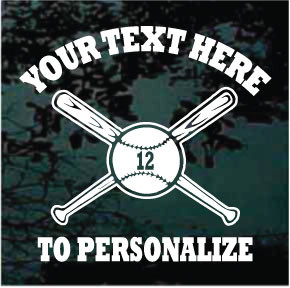 Personalized Baseball Bats & Ball Baseball Team Car Decals Decal Junky