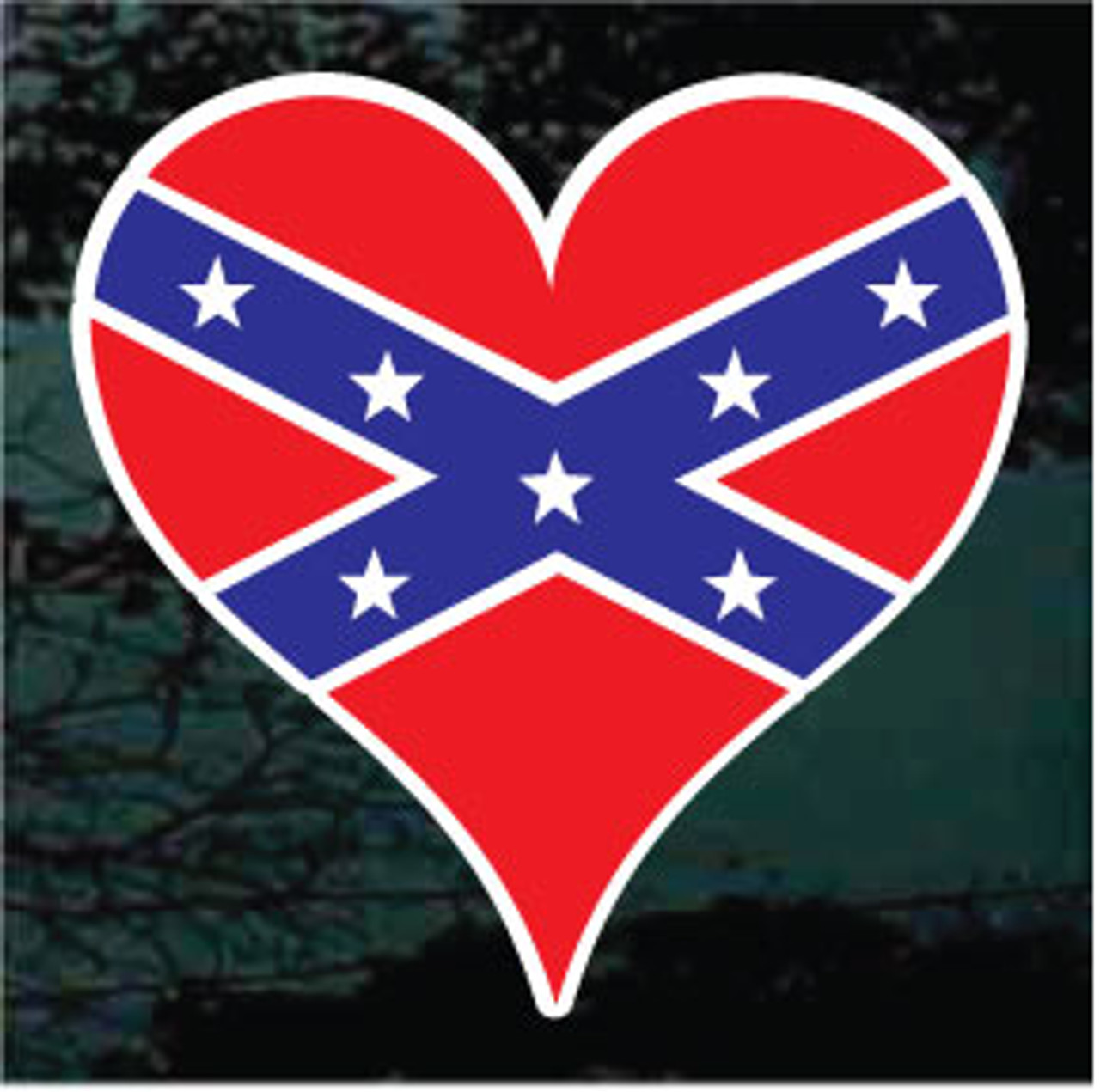 Confederate Flag Heart Decals Car Window Stickers - Decal ...