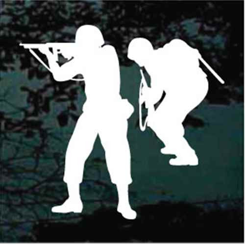 Combat Soldiers with Rifles Decals & Stickers for Cars, Trucks, & Windows