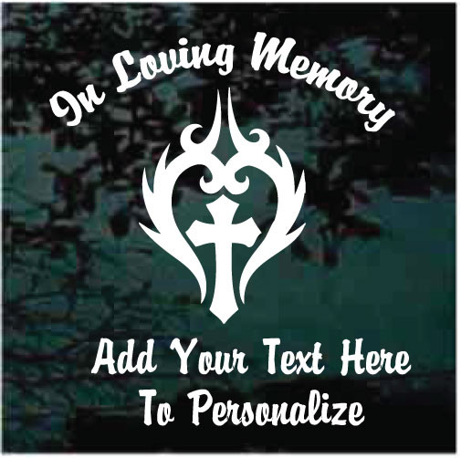 Fleuron Sticker Fleuron Cross In Loving Memory Decals & Stickers for Cars & Windows