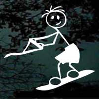 Stick Family Boy Water Skiing Decals & Window Stickers Decal Junky