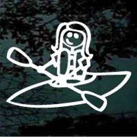 Stick Family Girl Kayaking Car Decals & Window Stickers Decal Junky