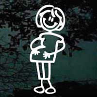 Stick Family Mom Pregnant Decal & Window Sticker