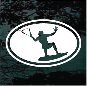 Water Skiing Oval Decals & Car Window Stickers Decal Junky