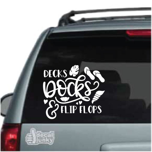 Decks Docks & Flip Flops Car Window Decals & Stickers Decal Junky