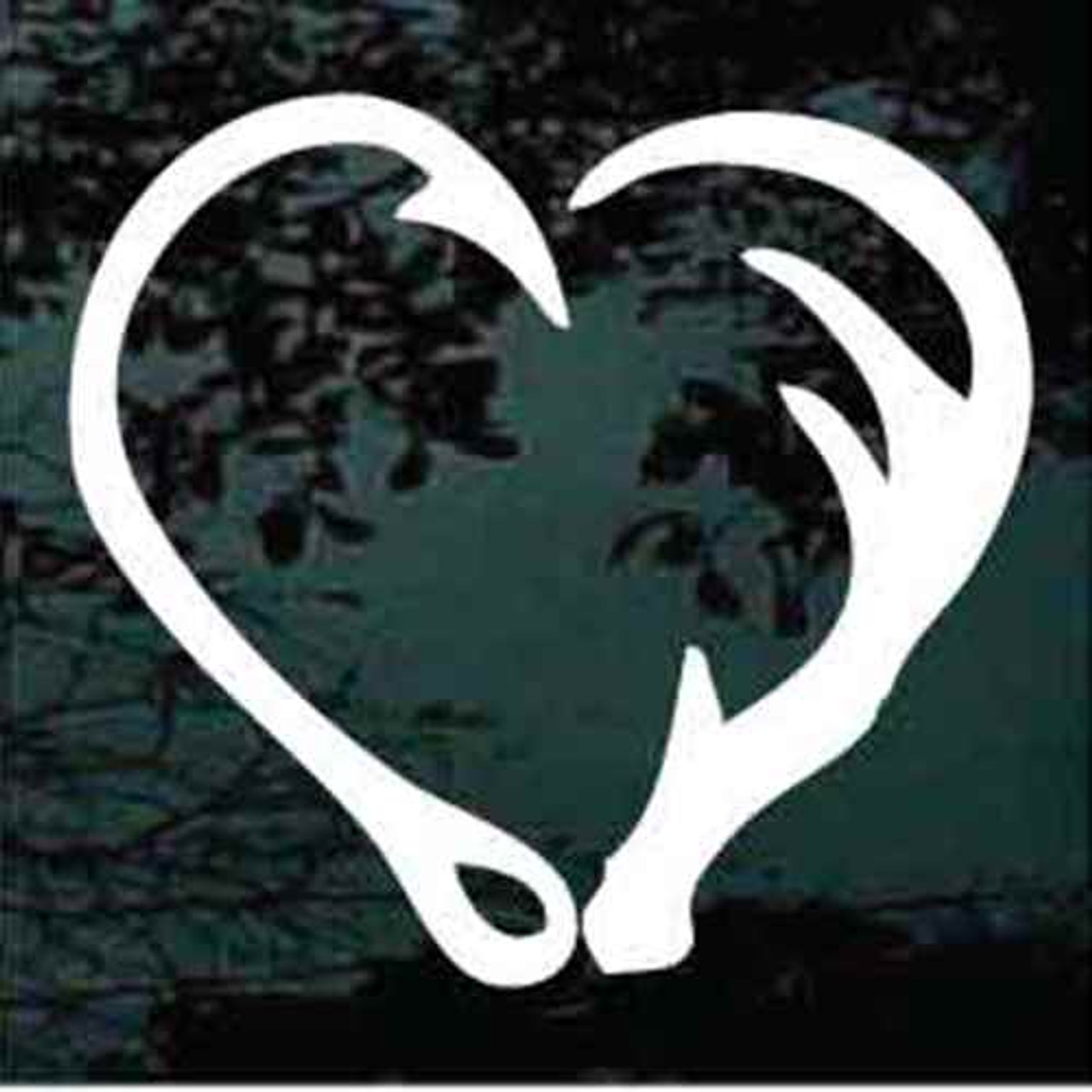 Hunting Window Decals - Fish Hook Deer Antler Heart - DecalJunky