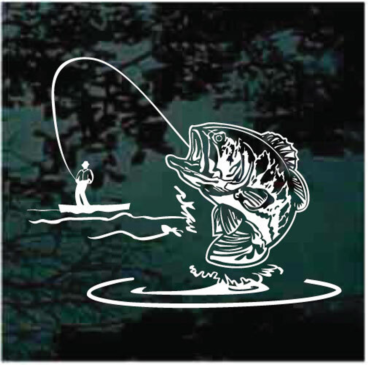 Bass Fishing Bass Boat Fisherman Vinyl Decal Sticker – FineLineFX Vinyl  Decals & Car Stickers