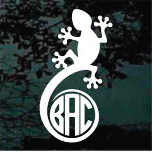 Gecko Lizard Monogram Car Decals & Window Stickers Decal Junky