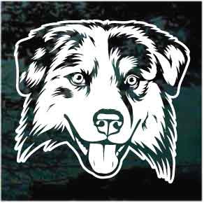Sweet Australian Shepherd Face Decals & Stickers | Decal Junky
