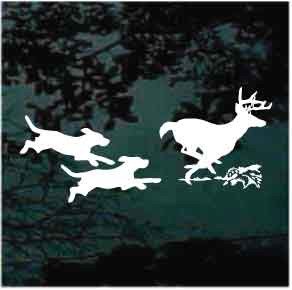 Dogs Running Deer Decals | Decal Junky