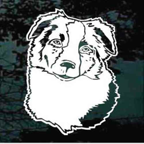 Australian Shepherd Head Decals & Car Window Stickers Decal Junky