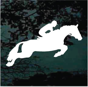 Horse Jumping Silhouette With Rider Decals & Stickers Decal Junky