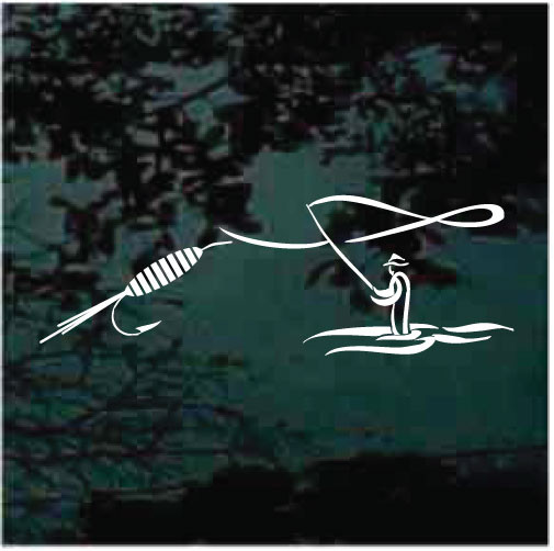 Man Fly Fishing Car Decals & Stickers Decal Junky