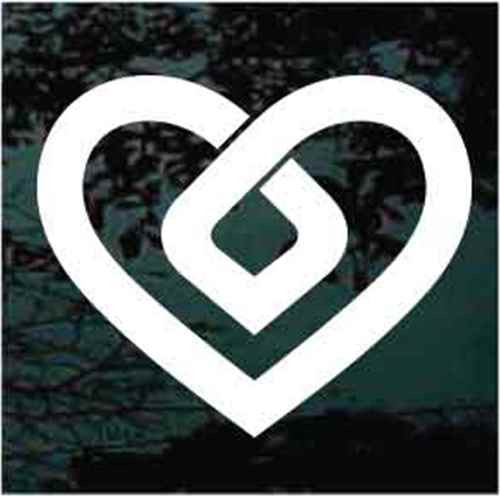 Geometric Heart Window Decals & Vinyl Stickers