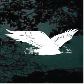 Black Diamond Art Custom Blue Soaring Bald Eagle USA Decal Sticker - Realistic, Glossy Vinyl