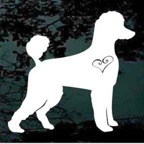 Poodle Heart Silhouette car window decals stickers