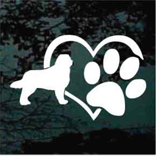 Bernese Mountain Dog Heart Paw car window decals stickers