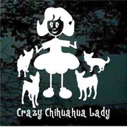 Crazy Chihuahua Lady car window decals stickers