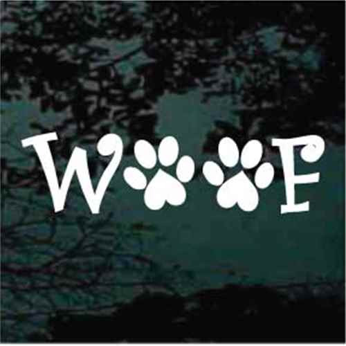 Woof Paw Prints car window decals stickers
