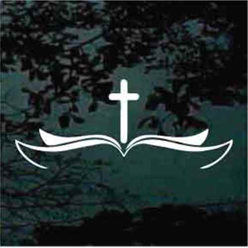 Christian Cross In Bible Logo Decals