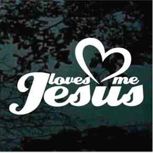 Jesus Loves Me Quote With Heart Car Window Decals