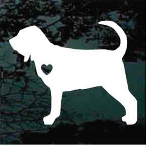 Bloodhound With Heart car window decals stickers