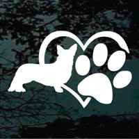 Corgi Heart Paw car window decals stickers