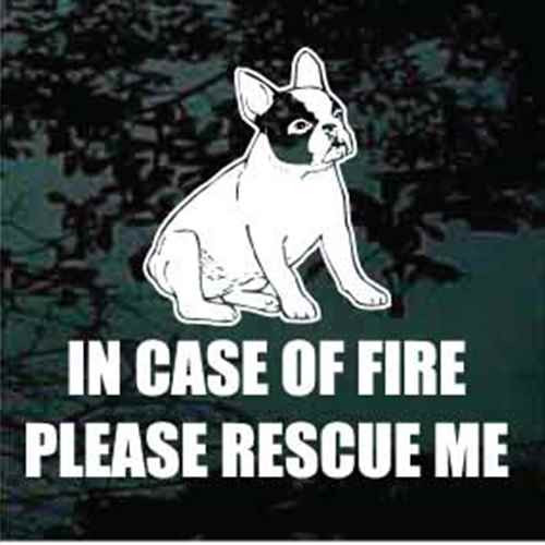 French Bulldog Fire Rescue car window decals stickers