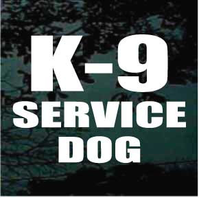 K-9 Service Dog Vinyl Lettering car window decals stickers