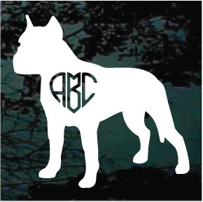 Amstaff Heart Monogram car window decals stickers