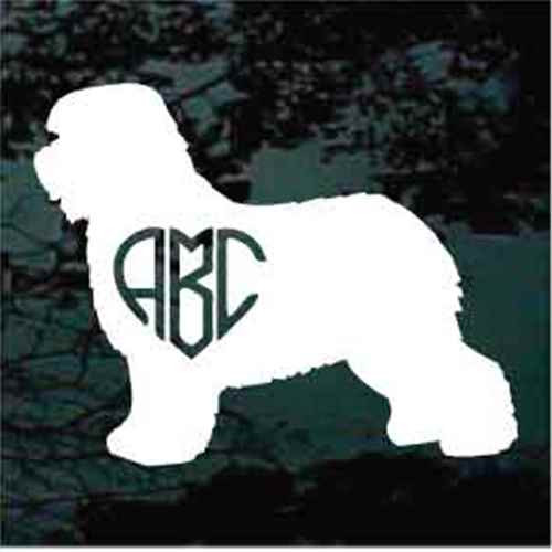 Old English Sheepdog Monogram car window decals stickers