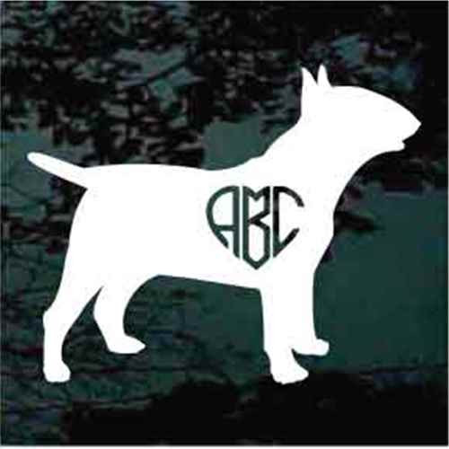 Bull Terrier Heart Monogram Window Decals