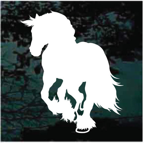 Draft Horse Running car window decals stickers