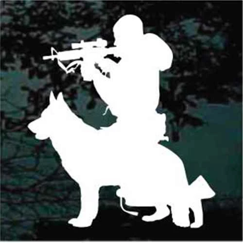 Soldier With Working Service Dog decals stickers