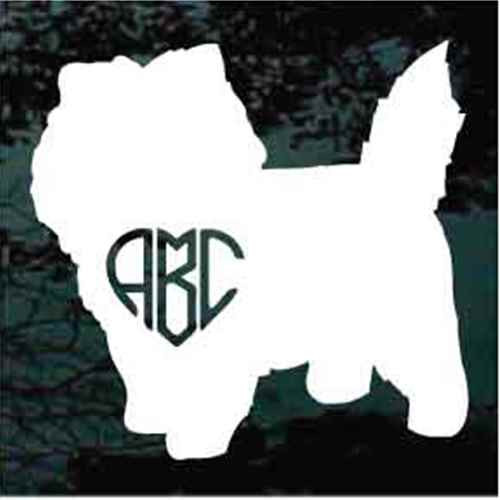 Cairn Terrier Heart Monogram car window decals stickers
