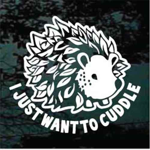 Cuddle Hedgehog car window decals stickers