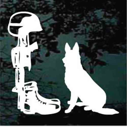 Soldier M16 With Service Dog decals stickers