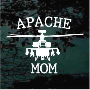 Apache Helicopter Apache Mom car window decals stickers