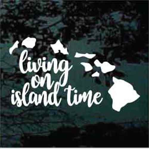 Hawaii Living On Island Time car window decals stickers