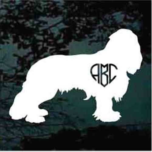 Cavalier Spaniel Heart Monogram car window decals stickers