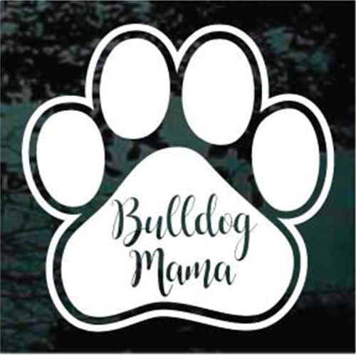 Bulldog Mama Paw Print car window decals stickers